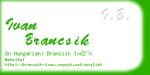 ivan brancsik business card